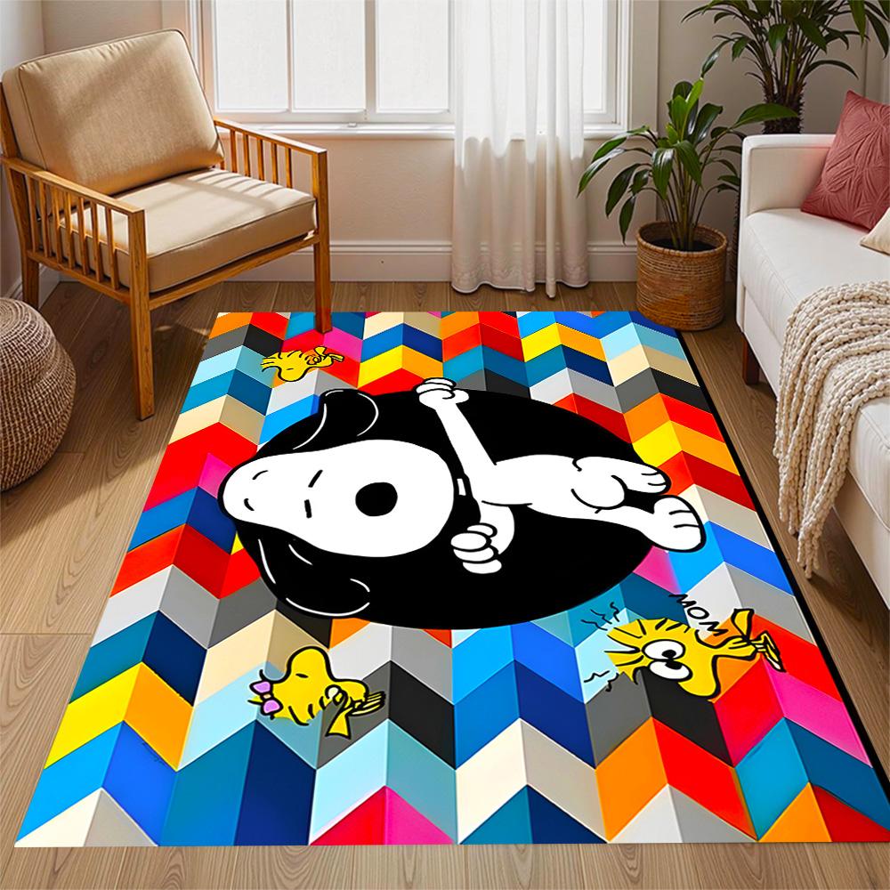 Snoopy Woodstock Friendship Floor Mat Design for Entryway Living Rooms Balcony Bedrooms Anti-slip Rug Decorate Offices
