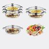 Stainless Steel Vegetable Steamer Pan Set Transparent Double Boilers Steaming Cookware  Dumpling