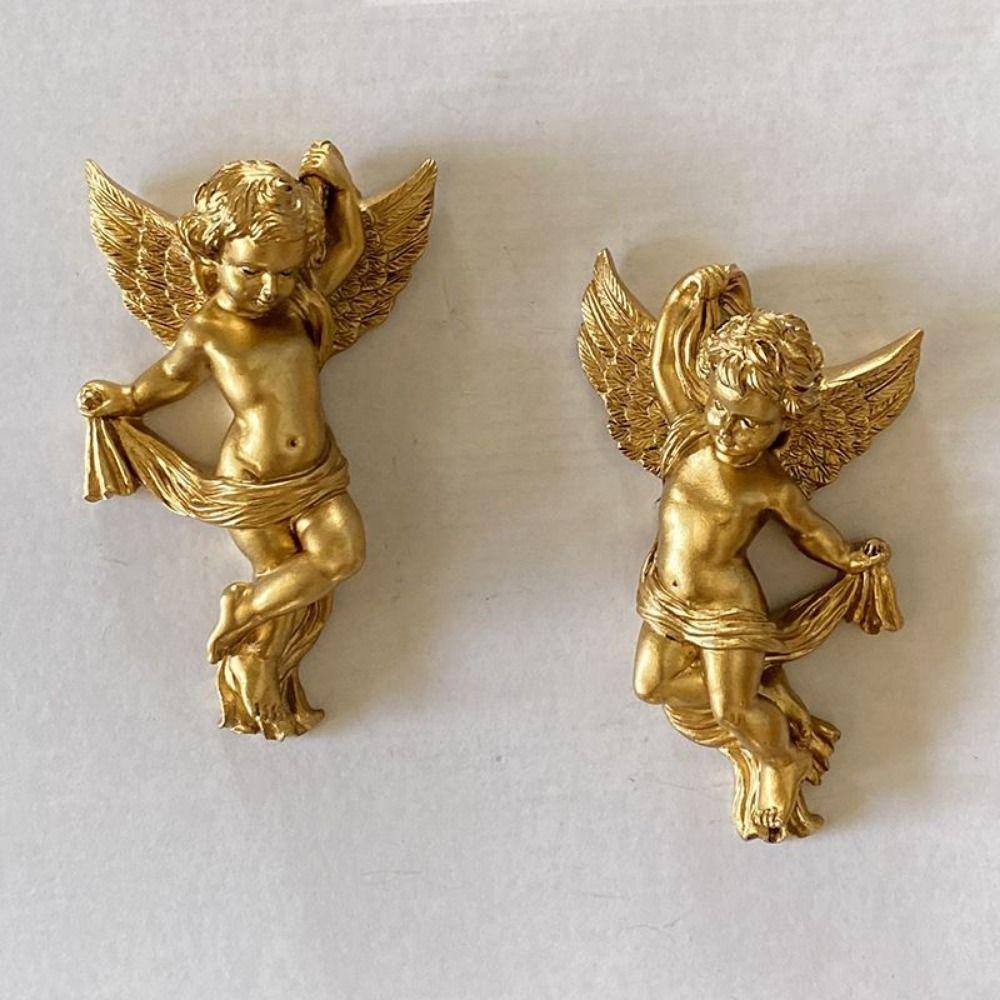 1 Pair Cartoon Wall Hanging Angel Ornaments Cute Angel Sculptures Cherub Angel Statue Wedding