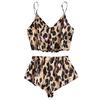 Women's Pajamas Simulation Silk Leopard Nightgown Plus Size Home Sling Casual Pajamas