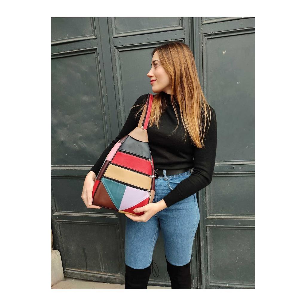 Бордово-красный рюкзак из натуральной кожи Monkey Model