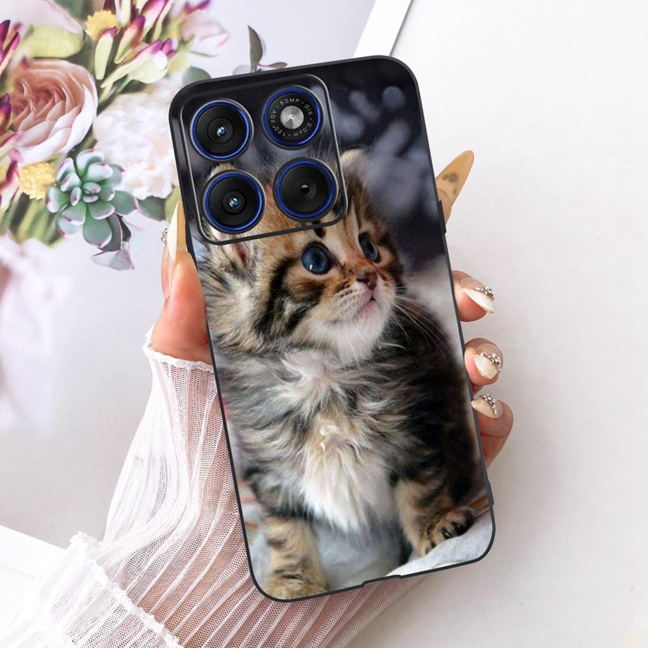 For Motorola Edge 70 Case XT2601-2 Cute Cat Peacock Painted Cover Soft Silicone Case For Motorola Edge 70 Fusion Edge70 5G Shell
