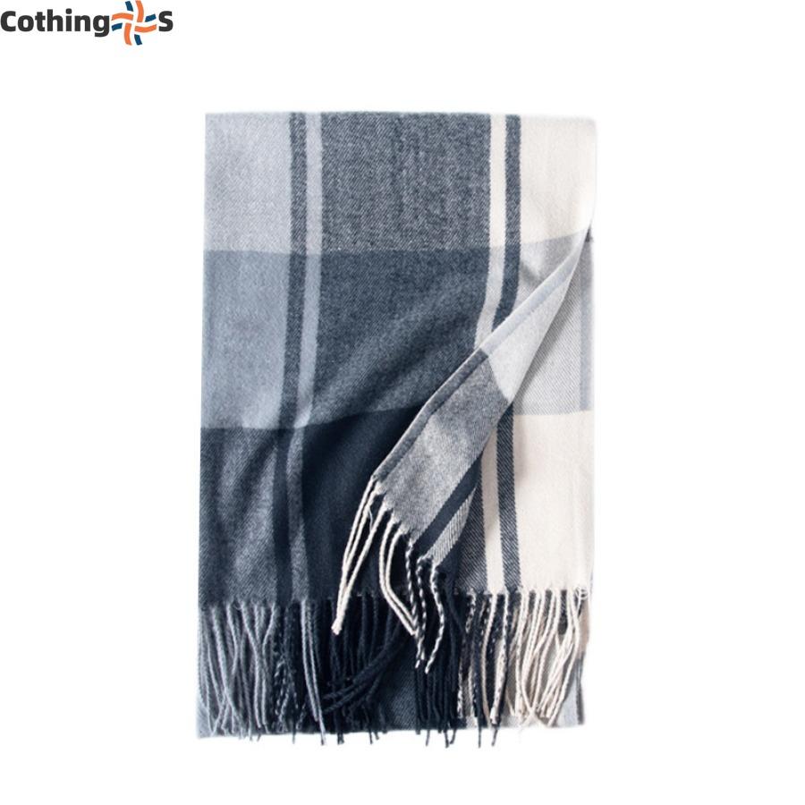 Plaid Faux Cashmere Scarf Winter Scarf Female Shawl Thickened Warm Tassel Scarf