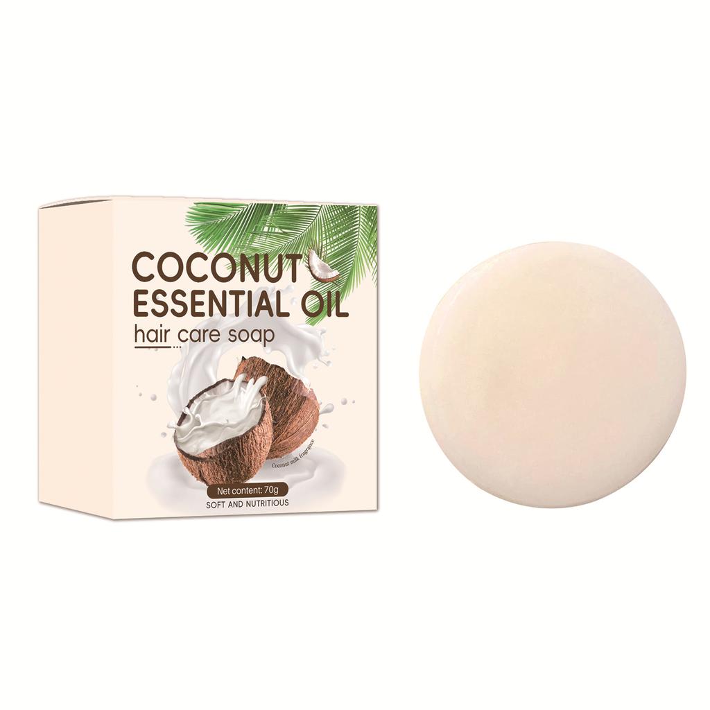 Natural Coconut Oil Hair Care Soap Deep Cleansing, Oil Control & Dandruff Removal Nourishing Black Hair Shampoo Bar Suitable for All Hair Types less