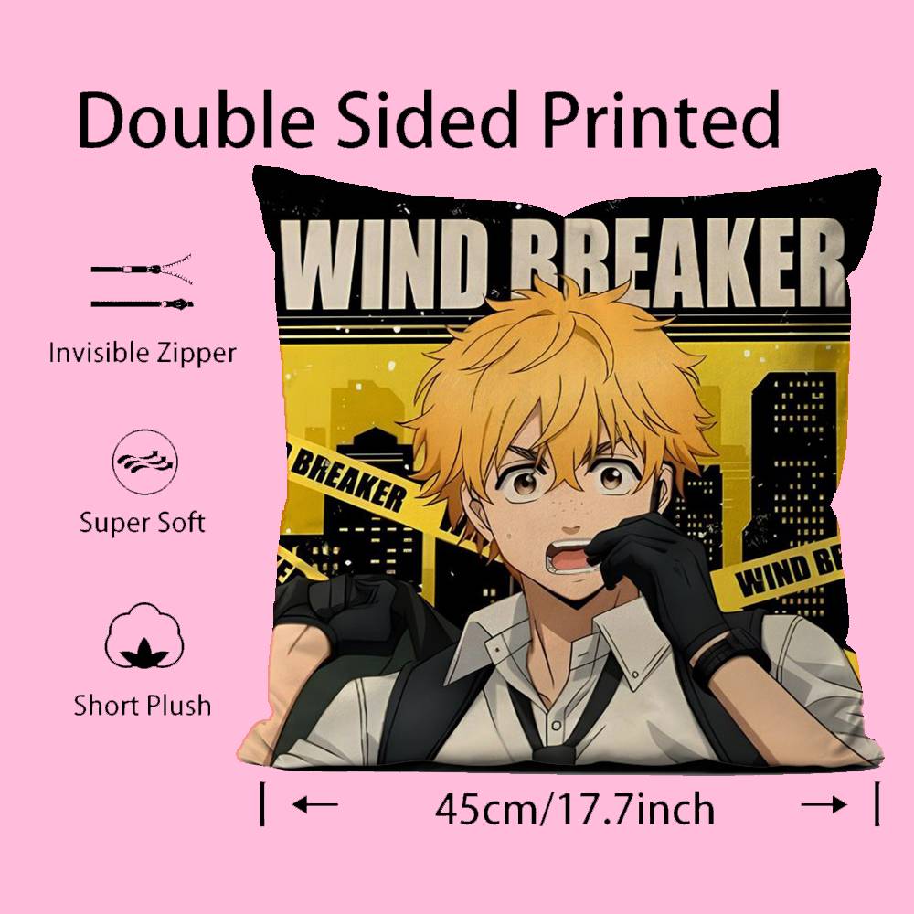 Anime W-WIND BREAKER Pillow Case Pattern Printing Pillowcase Living Room Sofa Cushion Cover Bedroom Room Decor
