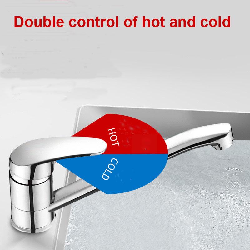 Zinc Alloy Kitchen Sink Faucet Bathroom Basin Faucet Hot Cold Wash Mixer Crane Tap 360 Rotation Sink Faucets Single Handle