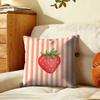 Striped Watercolor Fruits Cushion Cover Soft Short Plush Pillow Cover Smooth Cozy Texture Aesthetic Cushion Case Home Decor