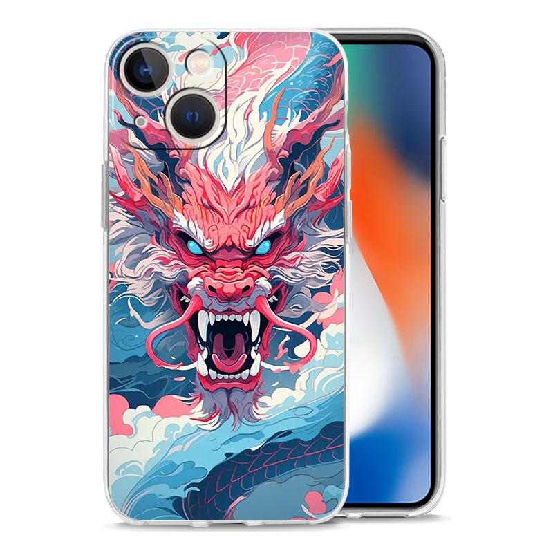Чехол для телефона iPhone 17 Чехлы iPhone Air 16 15 12 13 14 Pro Max 7 8 Plus 16Pro iPhone11 Мягкий чехол Серия мультяшных драконов