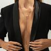 SHIXIN Elegant Smooth Water Drop Pendant Necklace for Women Minimalist Long Snake Bone Chain Choker Sweater Chain Jewelry Gifts