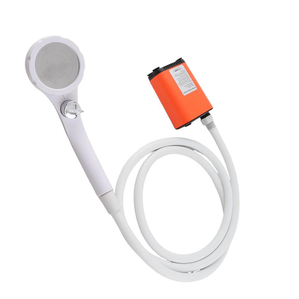 Портативный душ Электрический походный душ с 3-мя регулировками потока воды Беспроводной уличный душ Насос с трубкой 5,9 фута Угловая подставка для Тр