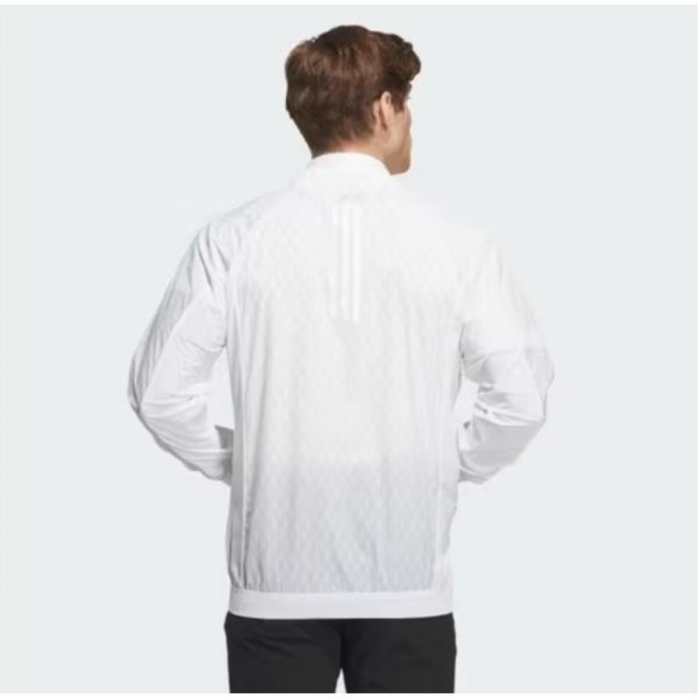 Adidas Golf 24 Years Ss Lightweight Printed Woven Jacket In6666 White Grey