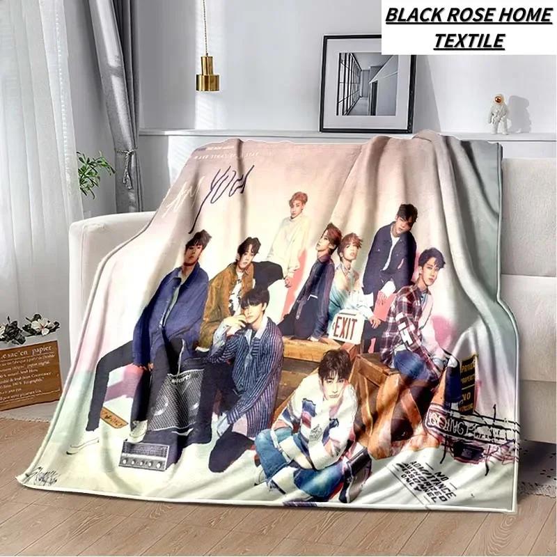 Плед с модным принтом KPOP stray-kids Idol Art, для гостиной, мягкий плюшевый плед для сна, Плед