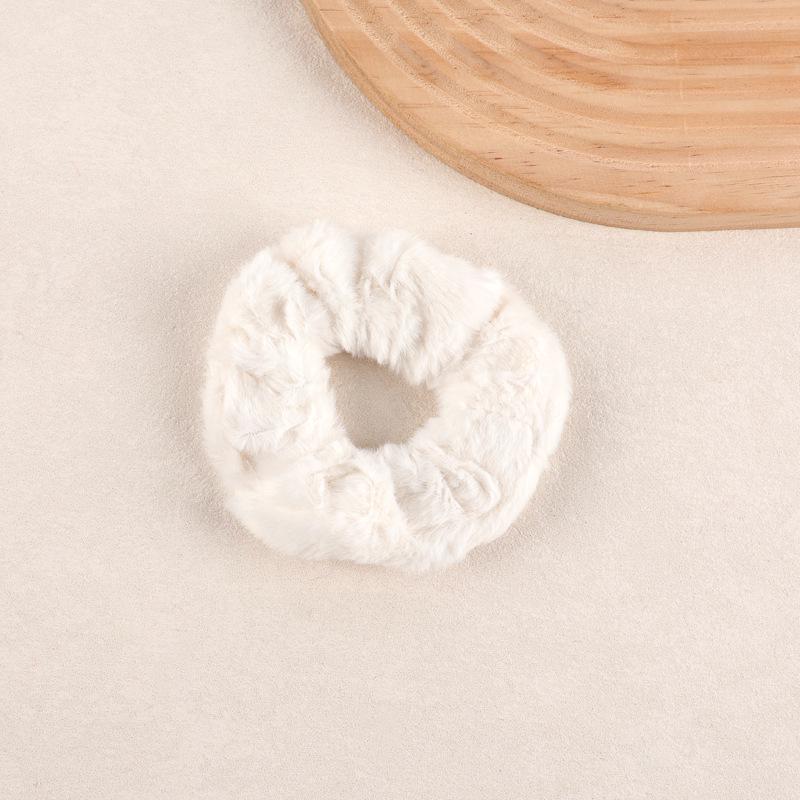 Яркая теплая плюшевая резинка для волос - Высокоэластичный держатель для хвоста для осени и зимы