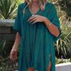 2022 New Arrivals Sexy Beach Cover Up White Crochet Robe De Plage Pareos for Women Swim Wear Saida De Praia Beachwear Coverups Q206