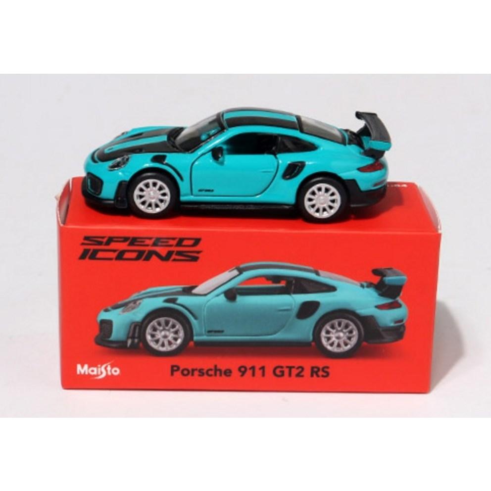 Майсто 1:64 Иконки Скорости Porsche 911 GT2 RS Литая Модель Автомобиля с Открывающимися Дверями, Синий