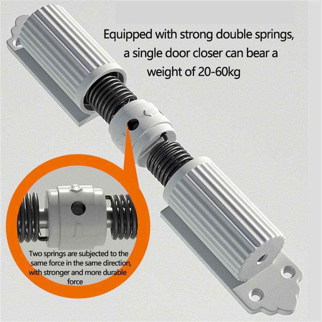 Automatic Door Closure Adjustable Strength Door Mechanism Smooth & Quiet Closing Metal Perfect for Home & Business Use