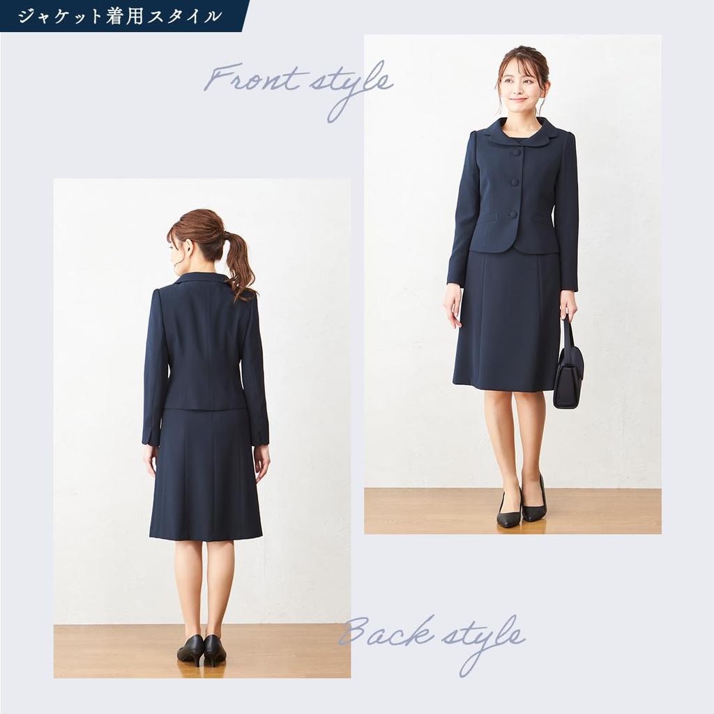 Костюм для вступительного экзамена, темно-синий пиджак и всесезонный размер 5 [Black Gallery], ансамбль, платье, женский, летний, круглый, моющийся, темно-синий,