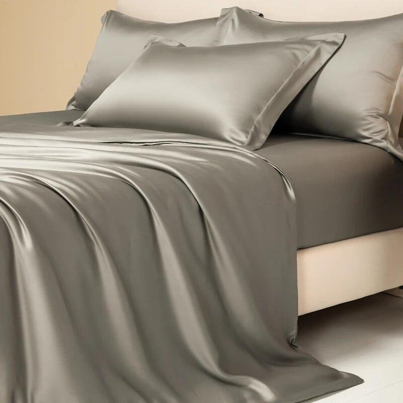 Комплект постельного белья из 100% египетского хлопка с натянутой простыней, плоская простыня, наволочка, роскошные нити 1000, 4/6 шт., комплекты постельного белья Sliky