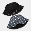New Skull Pattern Double-sided Bucket Hat Street Hip-hop Hip-hop Hat Sun Protection Hat