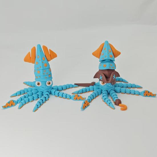 1/2 шт. 3D-печатная фигурка кальмара, подвижные суставы, имитация осьминога, снятие стресса, шарнирная морская фигурка, игрушка-фиджет, настольное украшение