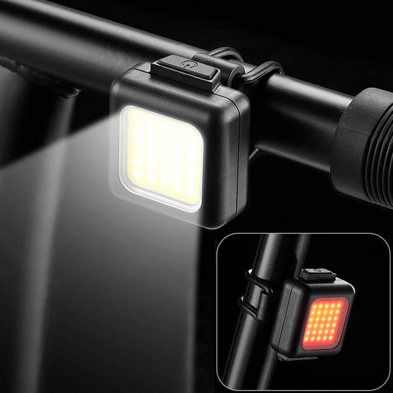 Велосипедный передний задний мини светодиодный фонарь комплект USB перезаряжаемый велосипедный фонарь задний фонарь Cob Lamp Bead водонепроницаемый велосипедный фонарь