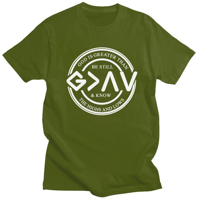 Custom Be Still And Know God Is Greater Than The Highs And Lows T Shirts Men Pure Cotton Tee Tops ShortSleeve Casual Tshirt