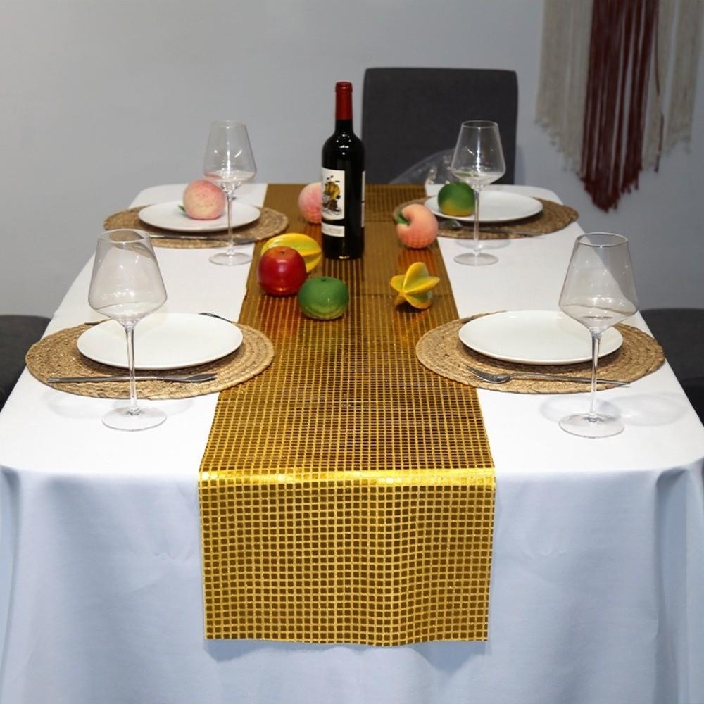 30*120cm Table Cover Mirror Glitter Sequin Tablecloth Table Runner Festival Supplies