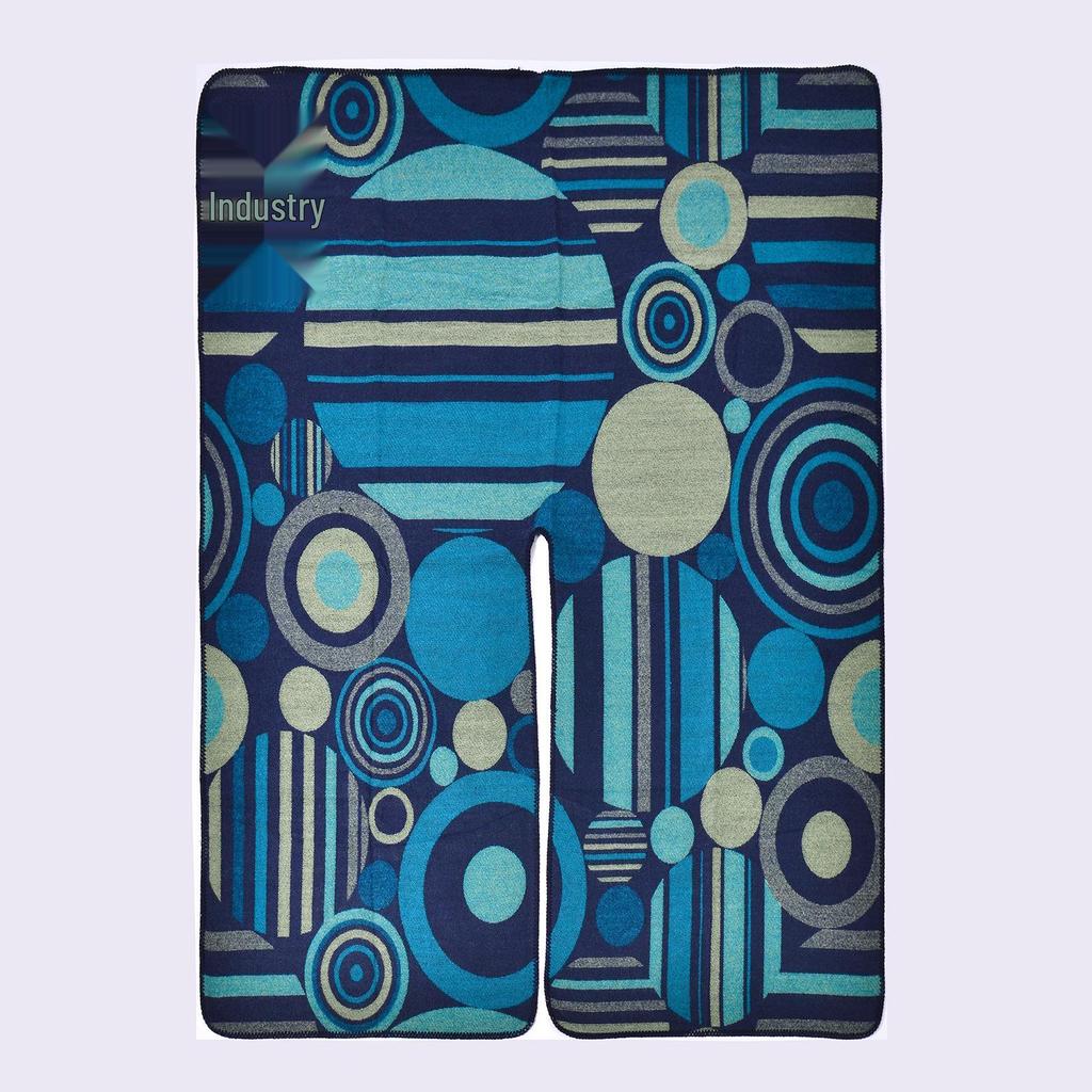 Женская теплая шаль-накидка с разрезом, осенне-зимняя, с геометрической строчкой