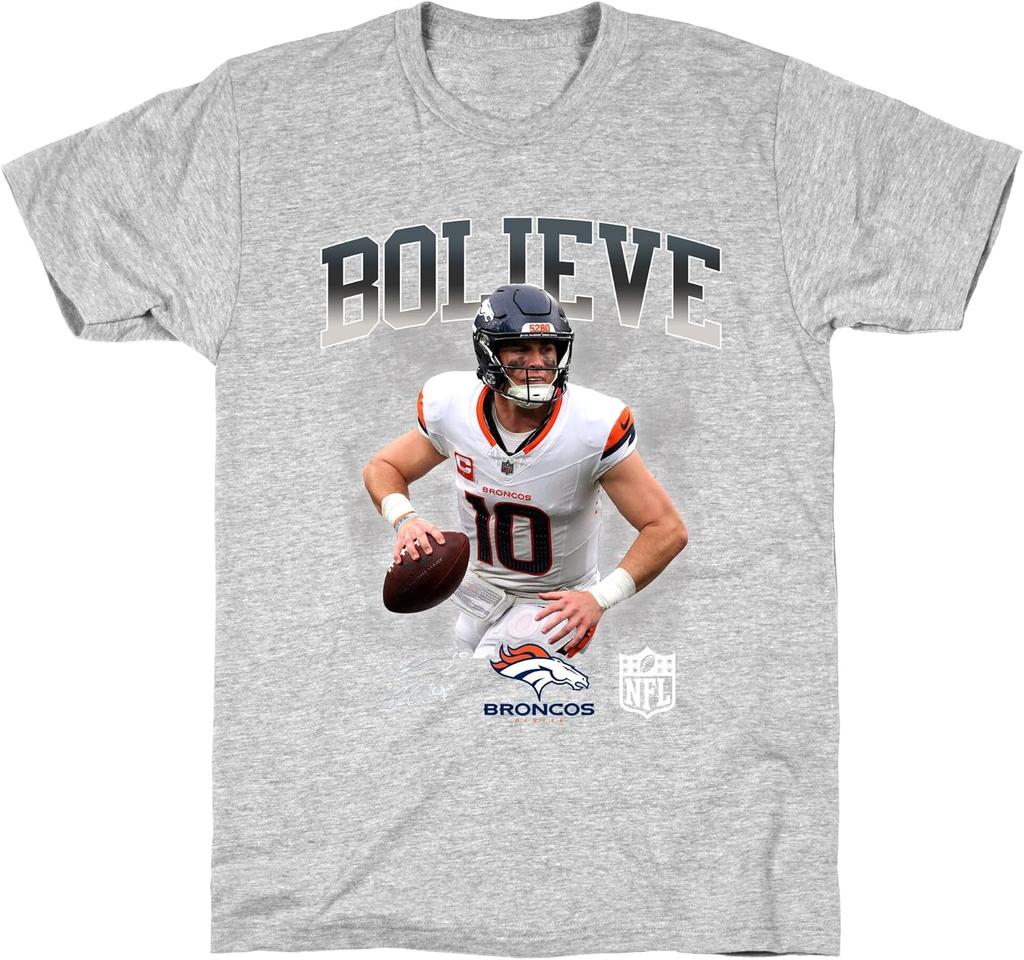LookHUMAN Statement T-Shirt Bo Nix Bolieve Design Apparel Gifts for Football Fans Sports Enthusiast Preshrunk Unisex