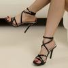 Summer Fashion Open Toe High Heels Sandals High Heels  Lace Up Stiletto Heels Party Banquet Women's Shoes