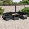 VidaXL Garden Lounge Set with Cushions 9 Pcs, Patio Sofas, Patio Furniture Set, Outdoor Furniture, Black 3272329