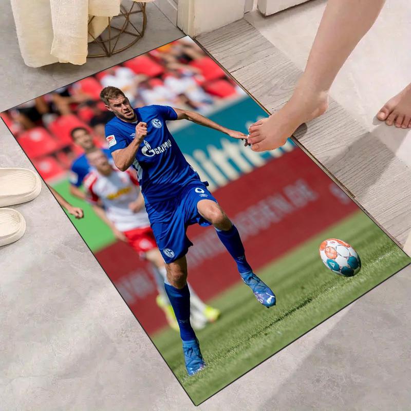 Schalke 04 Blue Jersey Football Player Match Print Rug, Non Slip Floor Mat for Living Room Bedroom Home Decor