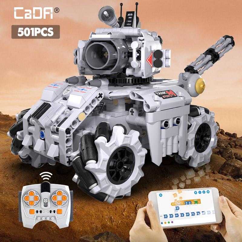 Cada City Military Technical APP Remote Control Electric Tank Building Blocks MOC Off-road RC Racing Car Bricks Toys