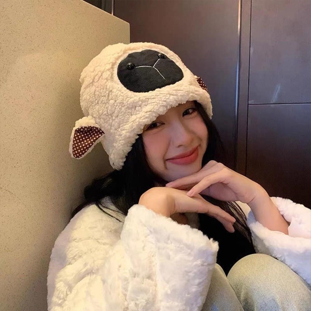 Soft Winter Bucket Hat Fleece Lined Fluffy Costume Hat Fashion Cosplay Party Hat for Women
