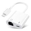 Adapter SUNROZ Adapter IOS Lightning - RJ45 LAN Ethernet + Lightning PD, White (A48742)