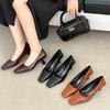 2025 Spring and Summer New French Square Head High-heeled Single Shoes, One Pedal Is Not Tired, Thin Heel Commuter Women's Shoes