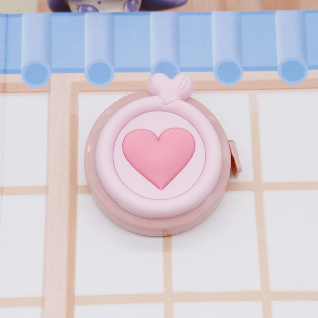 1pc Compact Retractable Pastel Heart-Shaped Mini Tape Measure - for Body Measurements, Clothing