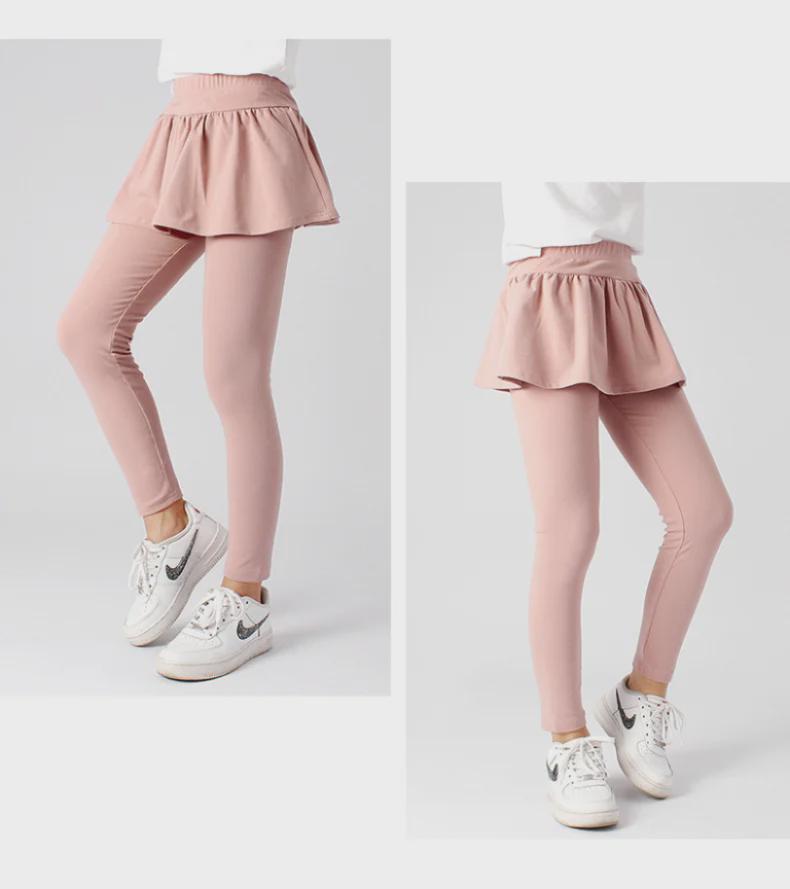Весенние леггинсы в корейском стиле, однотонные юбки и брюки для девочек