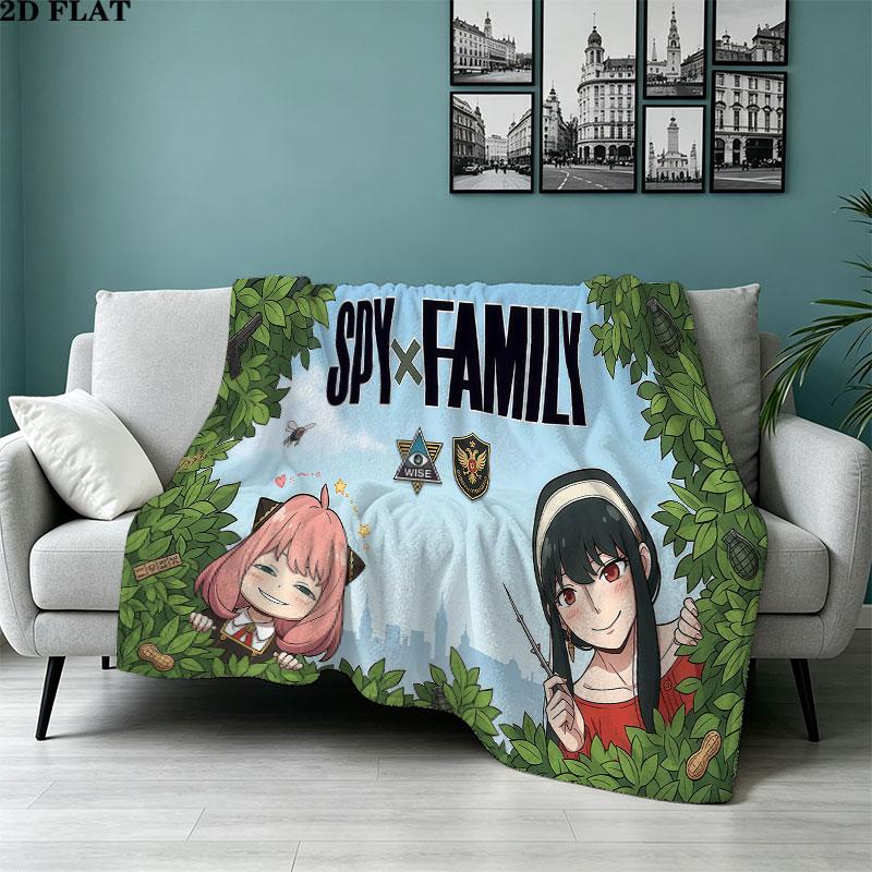 1PC Spy Family Patterned Flannel Blanket Suitable For All Seasons For Home Decor Warmth And Comfort Gifts Holiday Present