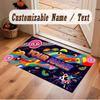 Abstract Geometric Theme Crystal Velvet Floor Rug Personalized Custom Name Text Warm Carpet Home Decoration