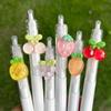 2 Pcs Cute Tulip Flower Head Gel Pen 0.5mm ST Quick-drying Student Notes Test Stationery Writing Pen Kawaii School Supplies