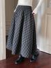 Positano Plaid Pom Pom Midi Skirt - Women's Winter Skirt S3052F