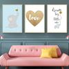 Ins Fresh Style Modern Cartoon Elephant Rabbit Sheep Room Decorative HD Hanging Painting Cuadros Decoracion Salon Canvas Art