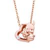 Pochacco POCHACCO Ожерелье Подвеска 40 см Sanrio Персонажи Хапиданбу Открытое Сердце Серебро 925 Хирургическая Нержавеющая Сталь 316L Кубический Цирконий Розовое Золото