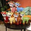 Colorful Dream Cartoon Christmas Elk Plush Doll Pillow 6pc Standing Deer Plush Toy Home Decor Gift For Boys And Girls