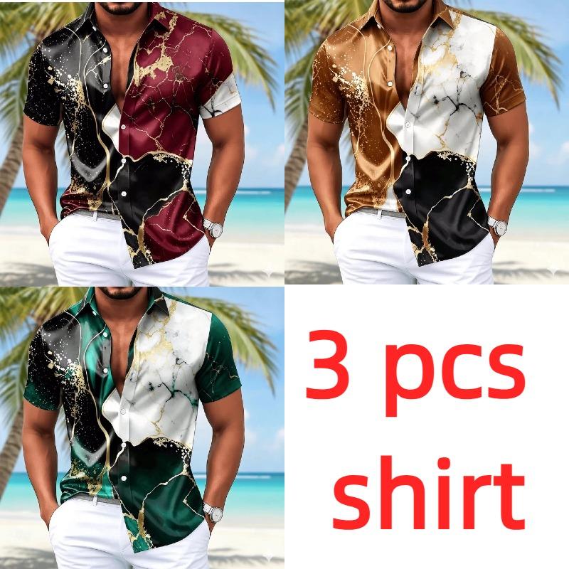 Unisex Vintage Abstract Graphic Hawaiian Shirts Fashion 3D Printed Shirts Tops Summer Short Sleeves Men Women Blouse Shirt