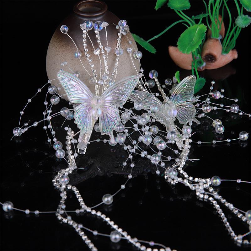 1Pc Korean Simple Jewelry Accessories Butterfly Bead Tassel Hair Pins For Women Girl Silver Color Hair Clip Side Clip