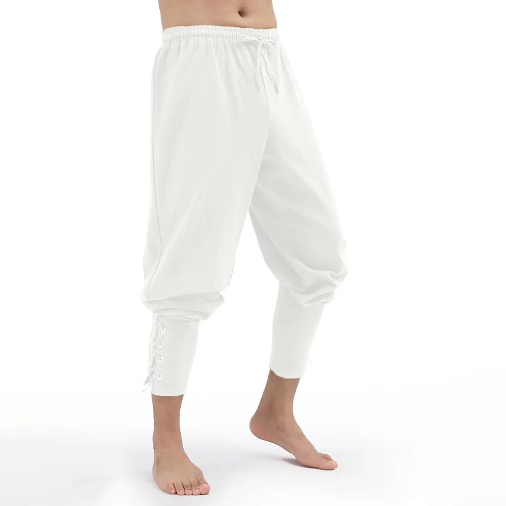 Мужские брюки весна-лето винтажные мужские средневековые викингские хлопковые льняные брюки модные на Хэллоуин винтажные мужские брюки