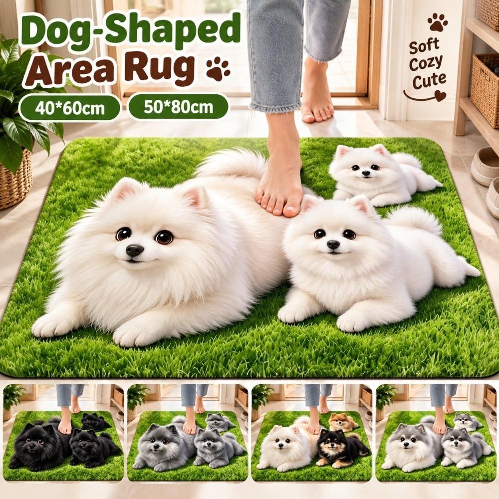Absorbent Pomeranian Dog Mat 3D Printed Diatom Mud Mat Bathroom Floor Mat Home Floor Decor