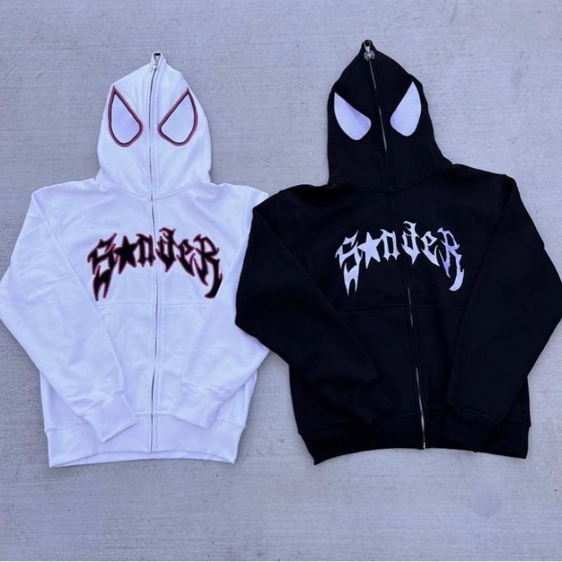 Halloween Spider-Man Zip Hoodie Y2K Loose Fit Sweatshirt Teens